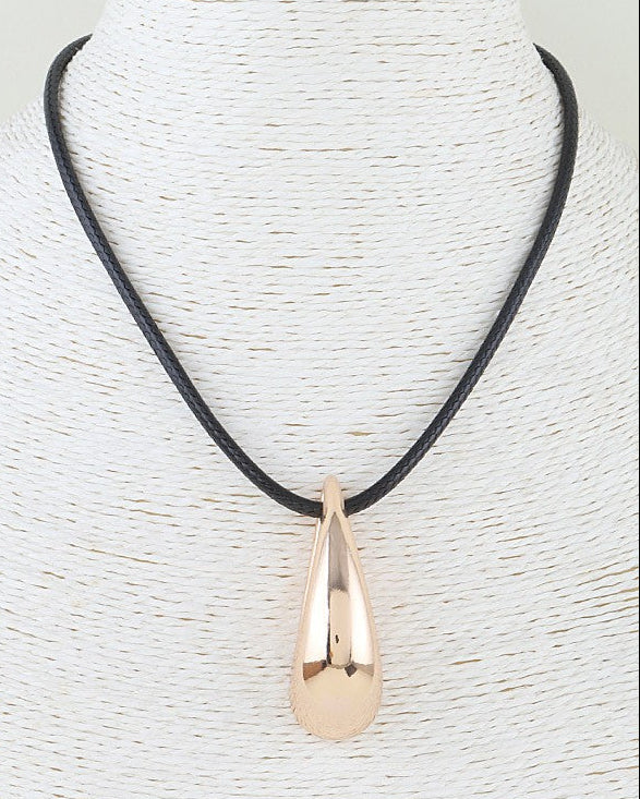 Polished Teardrop Braid Necklace