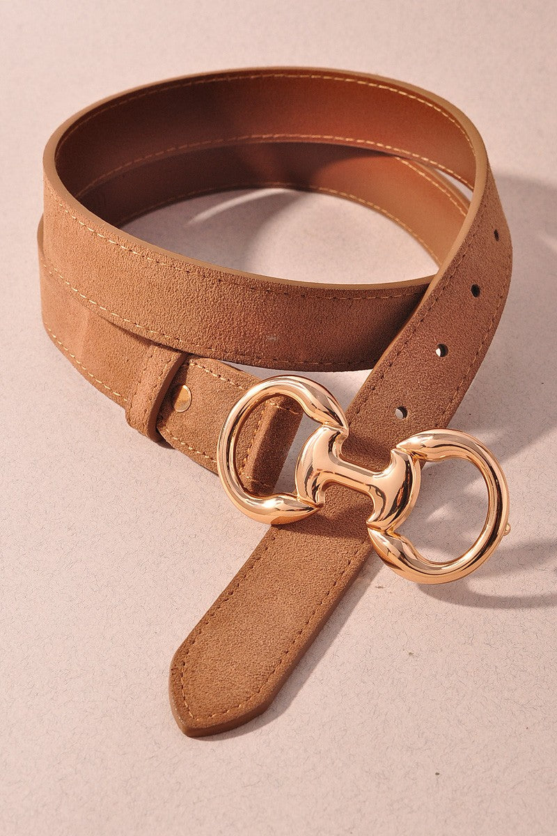 Modern Horsebit Suede Belt- 2 COLORS