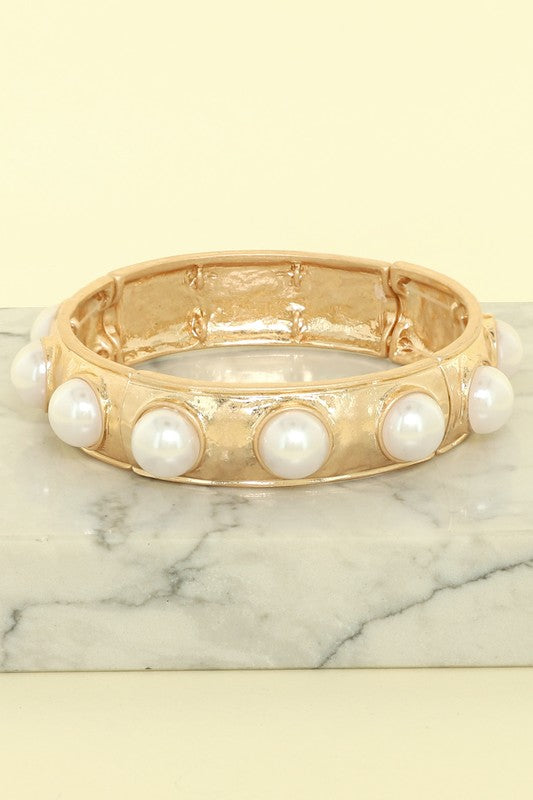 Matte Stone Bracelet- PEARL