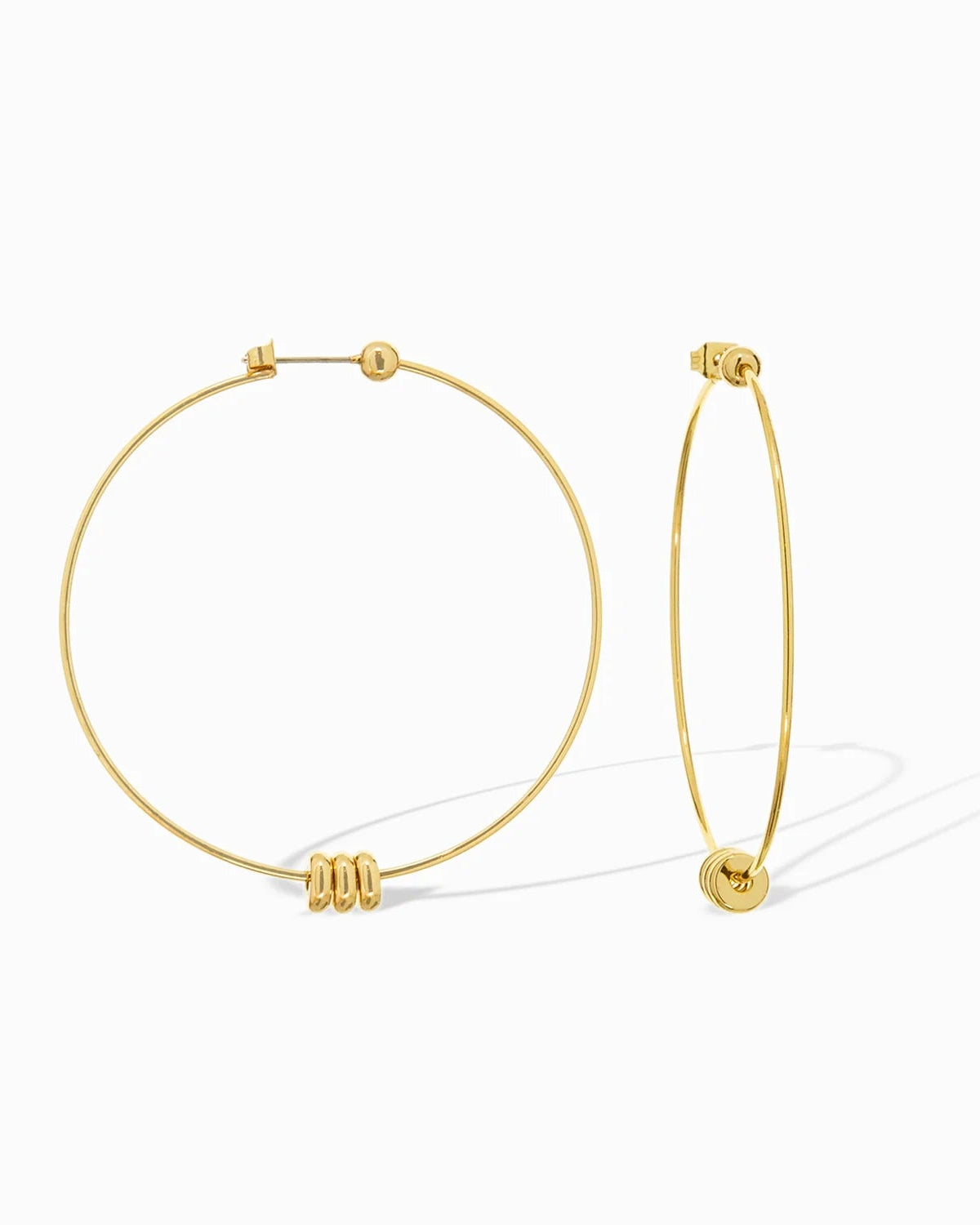 2" Rondelle Bead Hoop Earrings