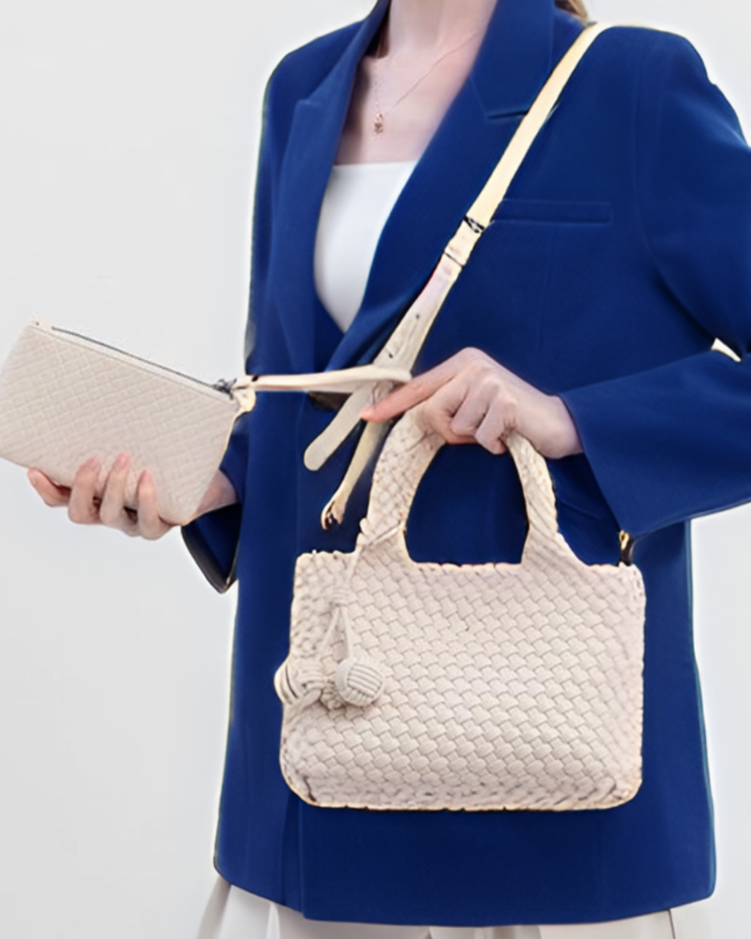 Leather Woven 3-in-1 Handbag - 4 COLORS