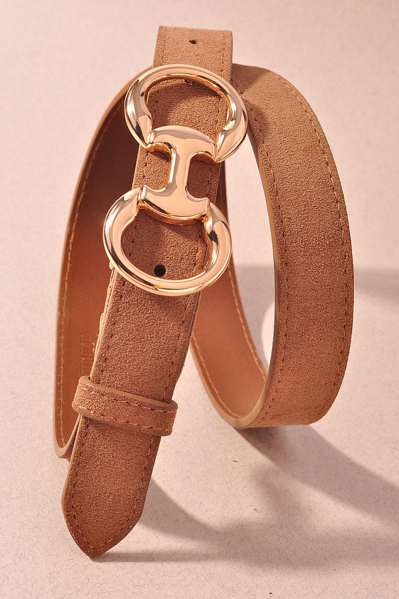 Modern Horsebit Suede Belt- 2 COLORS