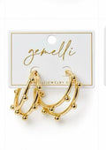 Golden Beaded Statement Hoops