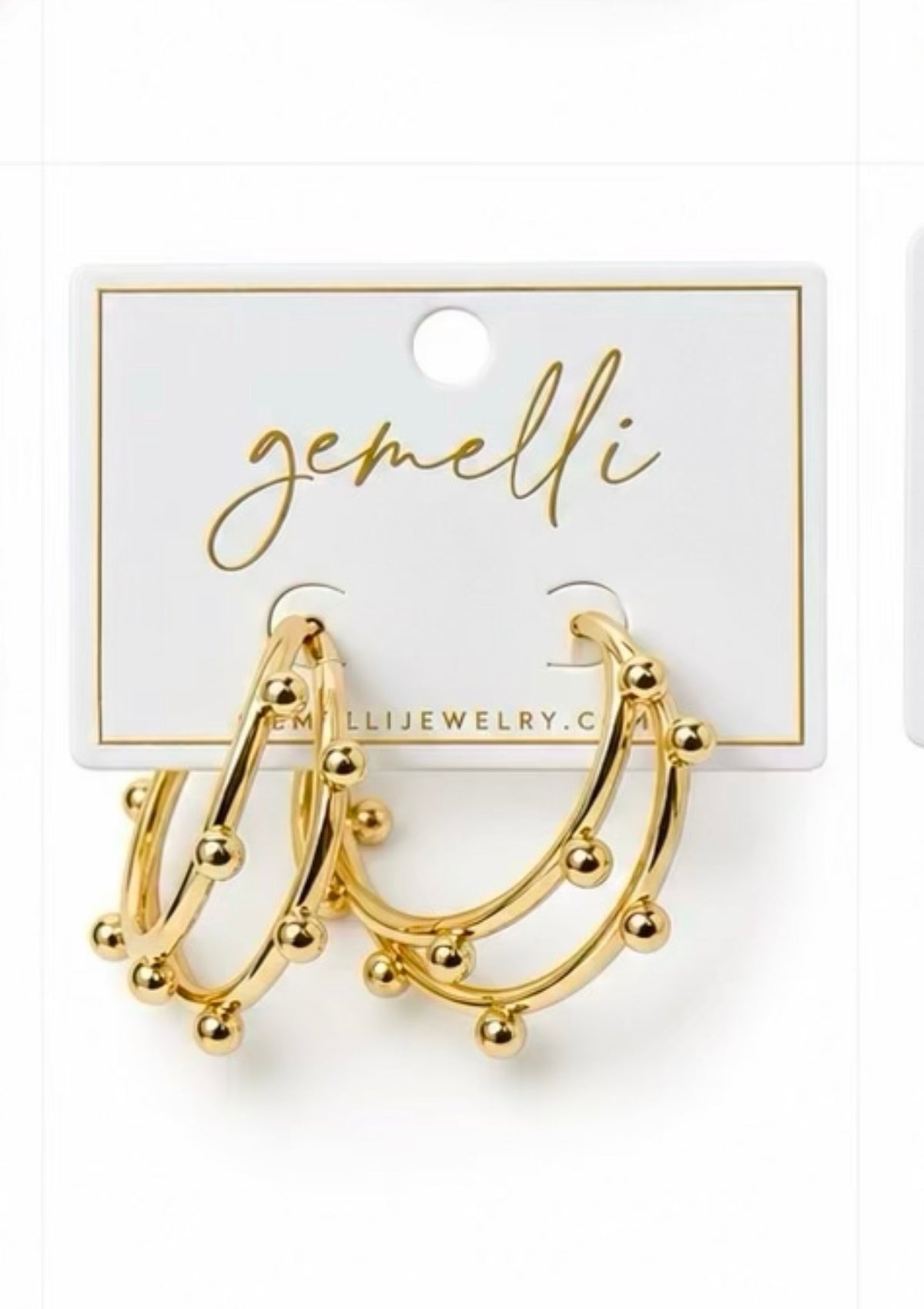 Golden Beaded Statement Hoops