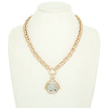 Vintage Two Tone Angel Coin Necklace