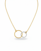 TWO TONE CIRCLE SHORT NECKLACE