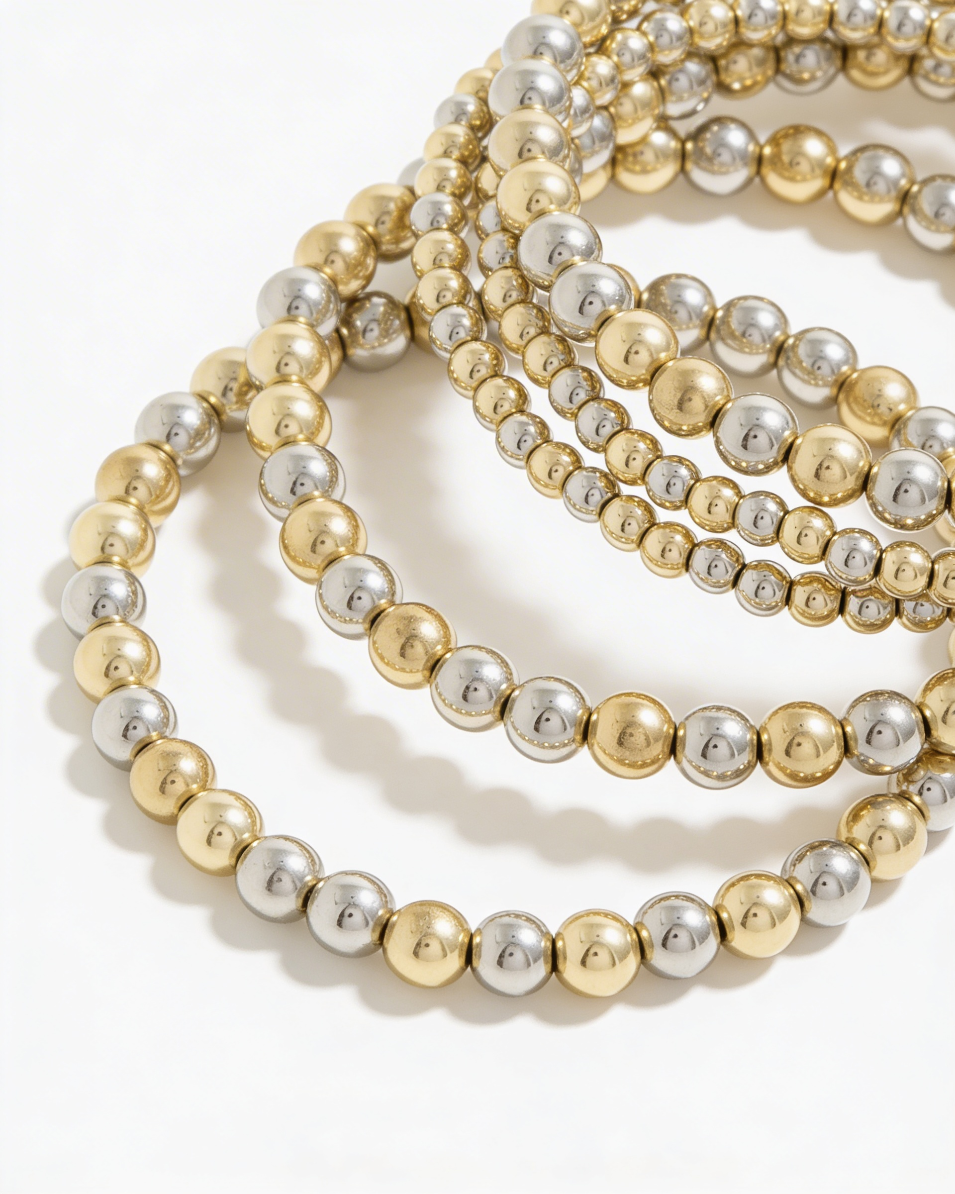 Two Tone Beaded Bracelet Set