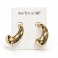 Marlyn Schiff Chunky Gold Sculptural Hoop Earrings
