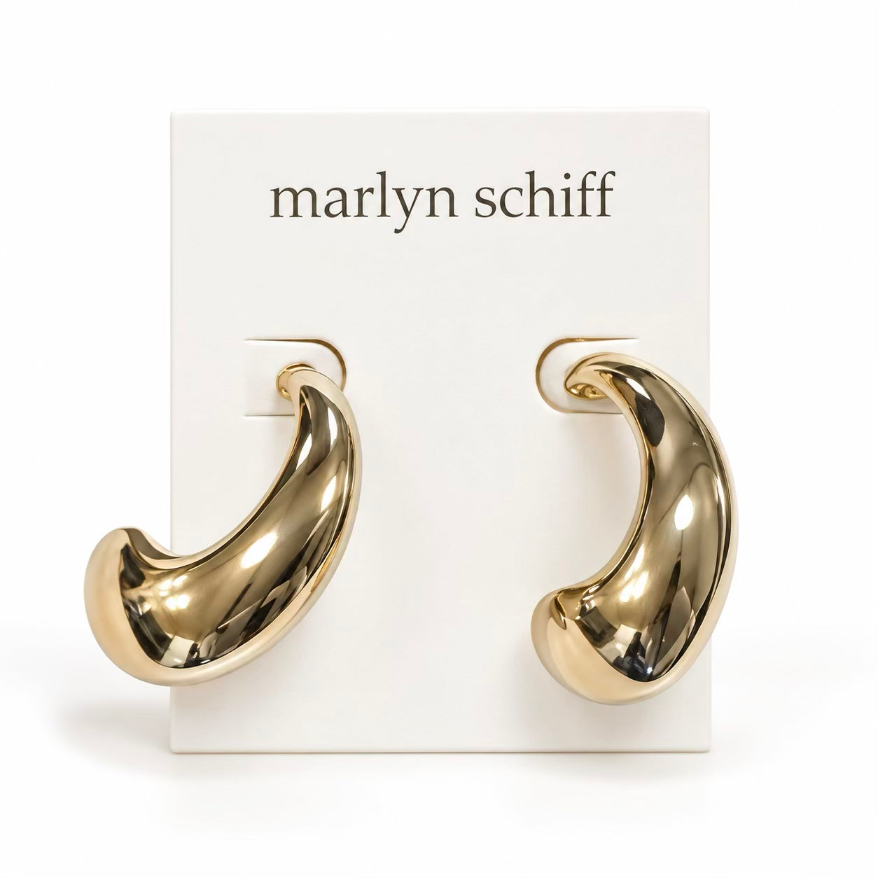 Marlyn Schiff Chunky Gold Sculptural Hoop Earrings