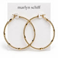 Marlyn Schiff Textured Twist Gold Hoop Earrings