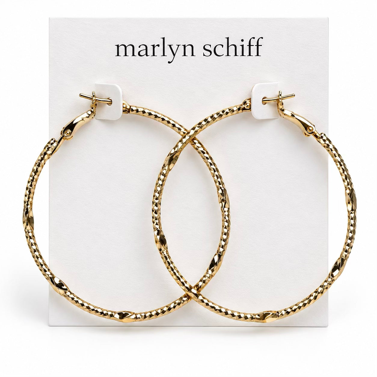 Marlyn Schiff Textured Twist Gold Hoop Earrings