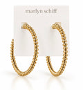 Marlyn Schiff Textured Gold Statement Hoop Earrings