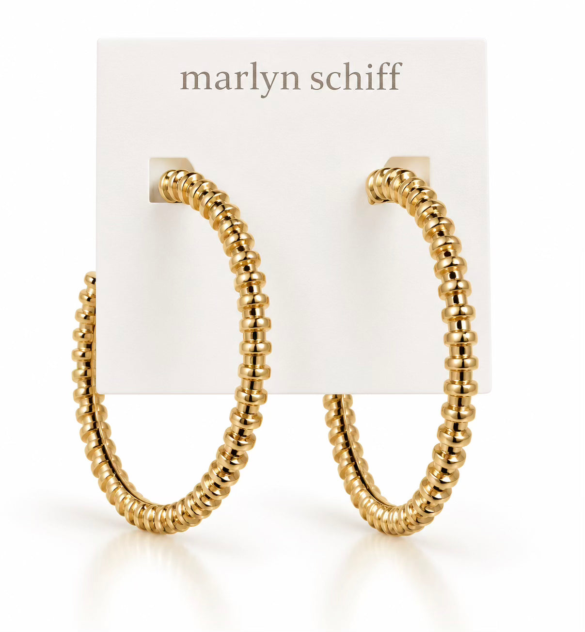 Marlyn Schiff Textured Gold Statement Hoop Earrings