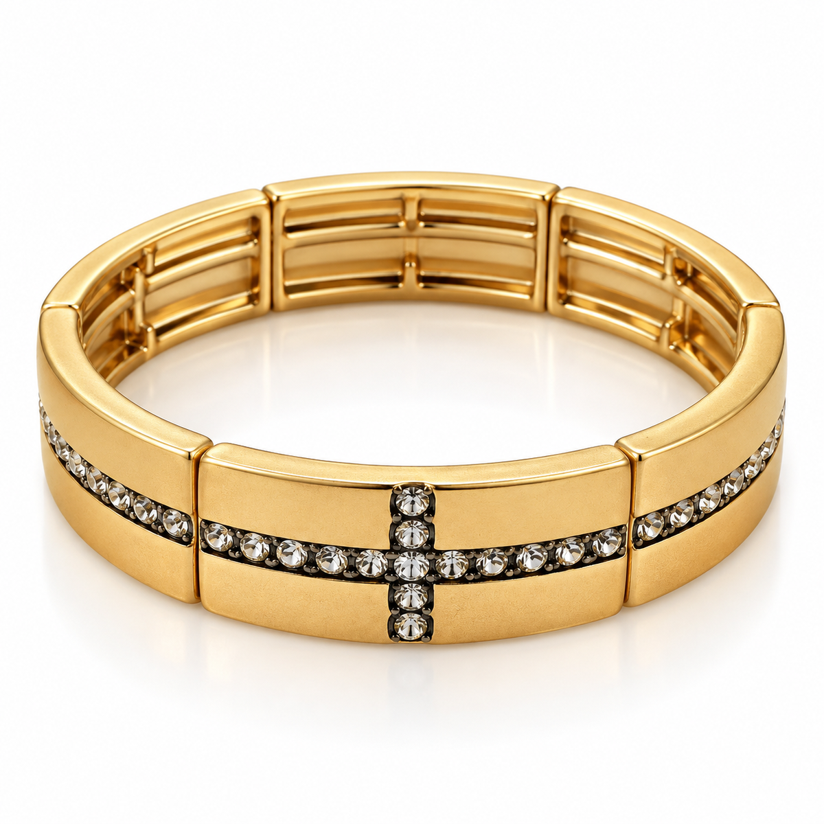 Stretch Cross Stone Bracelet