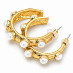 MATTE GOLD OPEN HOOP EARRINGS