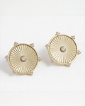 Gold Medallion Stud Earrings