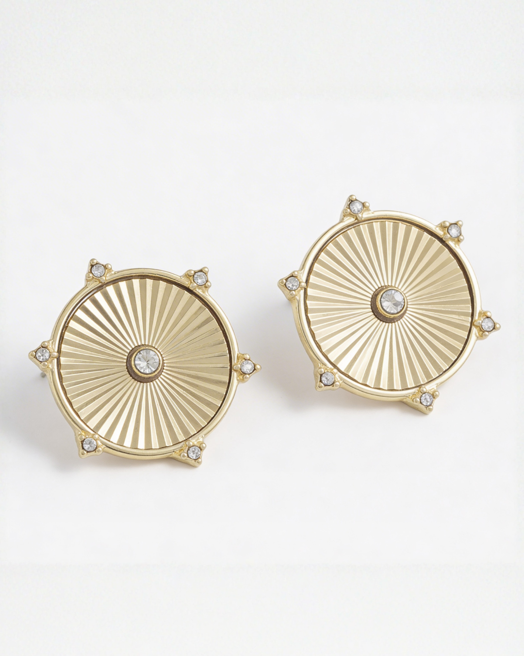 Gold Medallion Stud Earrings