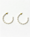 Texture Pearl Hoop Earring