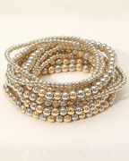Two Tone Beaded Bracelet Set